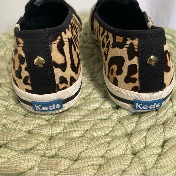 Kate Spade for Keds tan and brown leopard print calf hair slip on sneakers - Picture 8 of 9